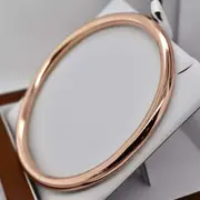 18ct Heavy Rose Gold Plated Classic 5mm Wide Solid Golf Bangle