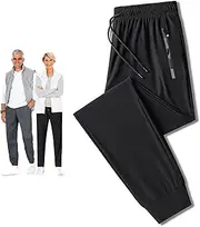 [motyeak] Coolmance Stretch Pants for Women and Men,Stretchactive - Unisex Ultra Stretch Quick Drying Pants (Black-A,L)
