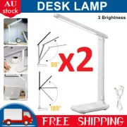 2x Touch LED Desk Lamp Bedside Study Reading Table Light USB Ports Dimmable AU