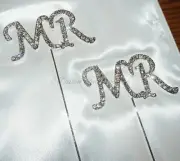 Mr & Mr Cake Topper Same Sex Marriage Wedding Anniversary Rhinestone Diamante