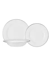 [Maxwell & Williams] White Platinum Rim Dinner Set 12 Piece Gift Boxed in Platinum