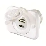 Narva Heavy Duty USB-A & USB-C Single Socket White Housing - 81103WBL