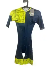 New With Tag XS Pearl Izumi Mens Team Tri Octane Compression Suit Yellow & Blue