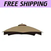 Beige Polyester Canopy with Air Vent for 10x12 Lowe's Gazebo - OEM Quality