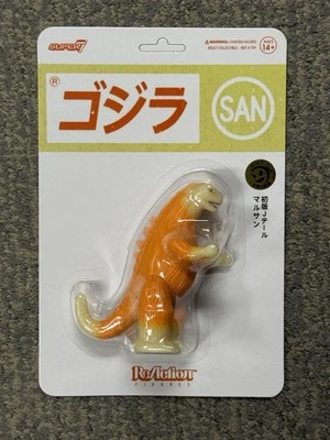 Super7 ReAction: Toho Godzilla Marusan J-Tail (Orange) GITD Action Figure NIP