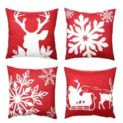 Christmas Pillow Covers 18x18 inch Set of 4 18" x 18" (Pack of 1) Red and White