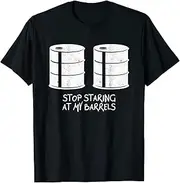 X.Style Stop Staring at My Barrels Racer Rodeo Barrel Racing ds428 T-Shirt (L) Black