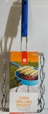Target Corn Grilling Basket w/ Blue Rubber Handle Fits 4