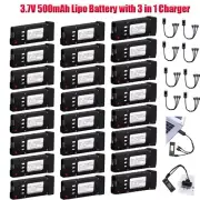 3 in 1 Charger + 3.7V 500mAh Lipo Battery for Eachine E58 JY019 S168 RC Drone AU