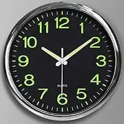 BERGUF 12 Inch Night Light Wall Clock, Silent Non-Ticking Quartz Wall Clocks, Large Luminous Function Numbers and Hands, Easy to Read Both Day and Night (Black)