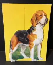 Plum Graphics Die Cut Birthday Card UNUSED Double Sided Puppy Dog Beagle