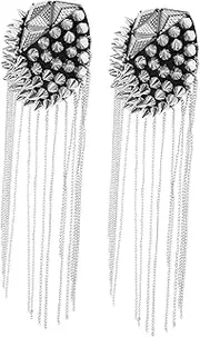 Ipetboom 2Pcs Vintage Tassel Epaulettes Decorative Chain Badge Clothing Accessories for Costumes DIY Shoulder Boards Punk Style for Halloween Uniforms