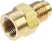 XYWHPGV Brass Refrigerant Adaptor, SAE 45 Degree 1/4 Inch Flare Male to 1/8 NPT Female Thread, Tubing Fitting Hose Connector, for Air Conditioner Refrigeration(0379e 390dd a9a0a 80530 75127 4140c