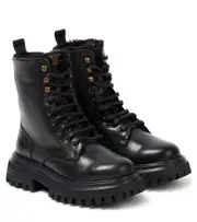 [Dolce & Gabbana Kids] Dolce & Gabbana Kids Leather combat boots UK 13 black