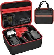 Impact Driver Bag Case Compatible with Milwaukee 2967-20 M18, 2855-20 18V, 2864-20 Cordless Wrench Kit, Carring Holder Fits for DEWALT 20V DCF900P1 DCF900/ for Ryobi Impact Gun(Box Only)-Red Zipper