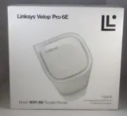 Linksys Velop Pro 6E Wi-Fi Mesh System - White. NEW