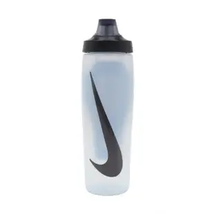 【NIKE 耐吉】水壺 Refuel Bottle 24oz 白 黑 掀蓋式 止滑 可擠壓 水瓶 運動 自行車(N100766812-524)