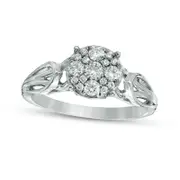 0.33 CT. T.W. Composite Natural Diamond Loop Shank Engagement Ring in Solid 10K White Gold