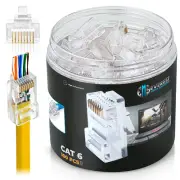 Everest Cat6 RJ45 Pass through Connector 100-Pack - EZ Cat 6 Pass through RJ45 C