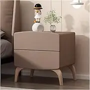 Bedside Cabinet Chest of Drawers Simple Wooden Bedside Pure Color Cream Organizer Bedroom Home Storage Bedside Large Capacity Double Drawers Bedroom Furniture(Brown,Small)