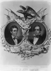 PRESIDENT ABRAHAM LINCOLN & HANNIBAL HAMLIN CAMPAIGN FLYER 5X7 PHOTO