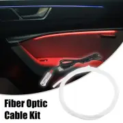 1 Set 1.5m 6mm Car PMMA Side Glow Fiber Optic Cable with Red LED Illuminator
