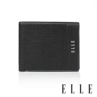 在飛比找momo購物網優惠-【ELLE HOMME】ELLE 格紋3卡側翻3窗格 皮夾/