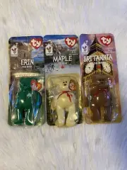 RARE 2 Tag Errors McDonalds TY Beanie Baby Maple ERIN Britannia 1993 & Oakbrook