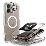 [Full Set]For iPhone 16 Pro Max Shockproof Clear 360 Full Body Case Cover
