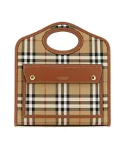 Burberry Printed Canvas And Leather Mini Pocket Handbag