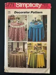 5771 Simplicity SEWING Pattern TABLECLOTH with TOP Round Eight-Gored Vtg UC