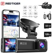 REDTIGER 4K Dash Camera Front and Rear with Hardwire Kit and 128GB Card