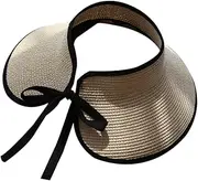 [FRCOLOR] Comfortable Straw Sun Hat Fashionable Outdoor Activities Hat Wide Brim Beige