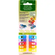 Clover Wonder Clips-Assorted Colors 10/Pkg (Pack of 3)