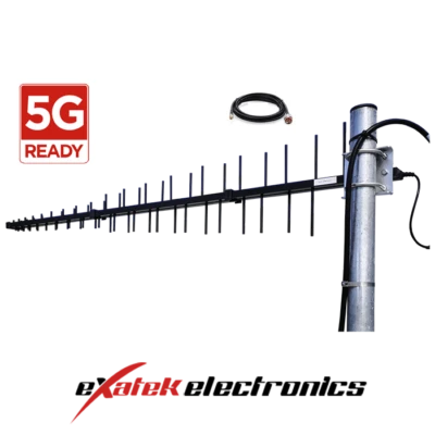 BLACKHAWK 4G-5G LPDA YAGI ANTENNA, 700 TO 4000MHZ with 10m LMR240 Cable