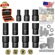 Precision 12PCS Bolt Extractor Set - 1/2 Inch Drive with Rust Resistance Finish