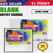 2x Thick Artist Blank Canvas Oil Acrylic Painting 20X20 Stretched Art Paint AU