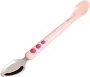 ETHZZLE Soft Feeding Spoons Fruit Scraper Spoons Puree Spoon Sugar Honey Spoons Dessert Spoon Food Feeder Grapefruit Spoon for Silica Liquid Double Head Pink Silicone Soft Spoon