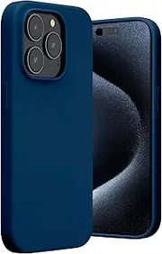 TR4U for iPhone 15 Pro Max Case, Silicone Case [Soft Anti-Scratch Microfiber Lining] 15 Pro Max Case [Soft Shell Shockproof] [Slim Fit] Phone Case iPhone 15 Pro Max 6.7-Inch (2023) (Navy Blue)