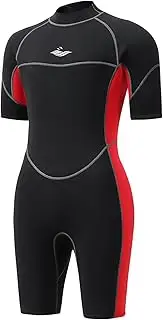 3mm Shorty Wetsuit for Men - Neoprene Dive Skin Back Zip Scuba Diving Suit for Diving Snorkeling Surfing Swimming