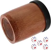 SOPOTUTU Bamboo Dice Shaker Set with Dices Portable Dice Cups for Game Nights Parties Bars Sturdy Design for Relaxation Entertainment Present for Board Game Lovers