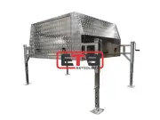 3 Doors 1600mm Jack Off Checker Plate Aluminium Canopy