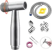 Bidet Sprayer for Toilet with Hose Stainless Steel Handheld Sprayer for Feminine Wash, Baby Diaper Cloth Washer and Shower Sprayer Set for Pets