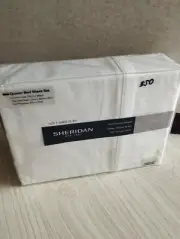 Sheridan Queen Bed Sheet Set White Fitted Sheet Flat sheet Pillowcases