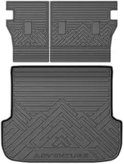 T TGBROS Cargo Mat for Subaru Outback 2020 2021-2025 All Weather Cargo Trunk Mat Cargo Liner Back Seat Cover Protector TPE Black Non-Slip (Backrest Mats+Trunk Mat)