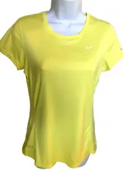 NEW! NIKE [S] Women's Miler REFLECTIVE Running/Yoga/Gym Shirt-Yellow 519829-734