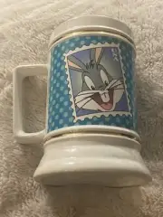 VTG 1997 Bugs Bunny Stein Mug Warner Bros USPS Stamp Collection Looney Tune 28oz