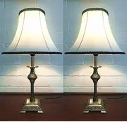 Pair of Adamas Cast Iron Bell Bedside Table Lamps