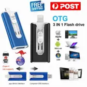 USB 3.0 Portable Flash Drive Memory Photo Stick For iPhone 14 13 X iPad