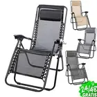 Chair Deckchair Folding Arm Rest 90x65x114 Multi-Position Garden Terrace Beach